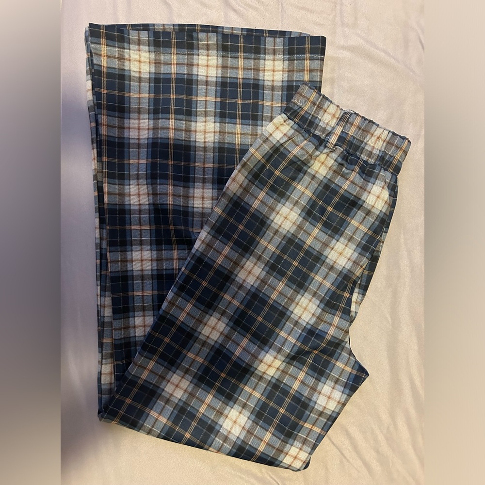 Plaid flare casual pant